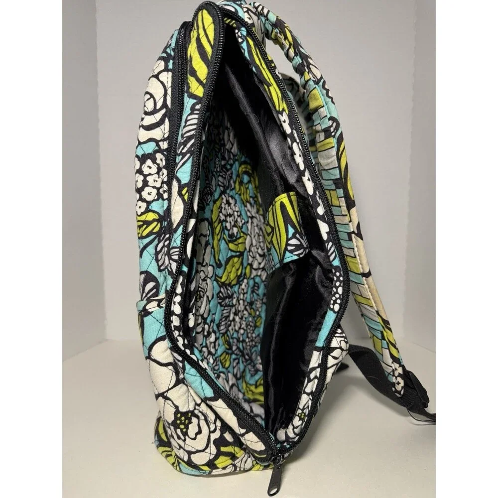 Vera Bradley Island Blooms Laptop Computer Backpack Pockets & Compartments